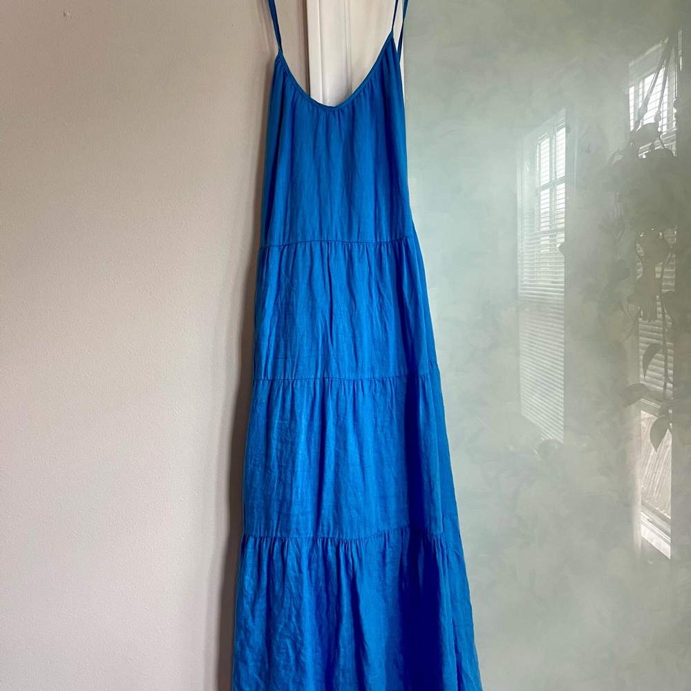 Left On Friday Blue Tiered Maxi Dress